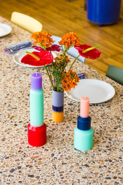 HAY Pillar Candle Medium Mint 3 HAY Pillar Candle Medium Mint