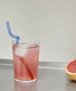 HAY Set Of 4 Multicoloured Spiral Glass Straws