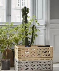 HAY Medium Coloured Crate In Light Yellow