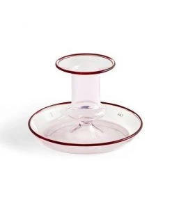 HAY Pink Glass Flare Candle Holder