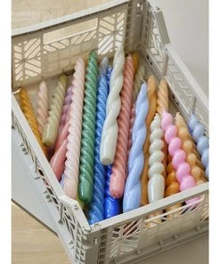 HAY Set De 6 Bougies Spirales Fine Vert Bleu Et Gris