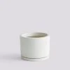 HAY Plant Pot With Saucer - L - White 2 HAY Plant Pot With Saucer - L - White