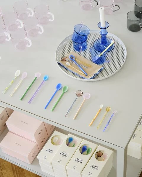 HAY Taza Pequena Borosilicate Set De 2 Azul Rosa 3 HAY Taza Pequena Borosilicate Set De 2 Azul Rosa