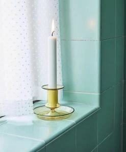 HAY Flare Candle Holder In Yellow