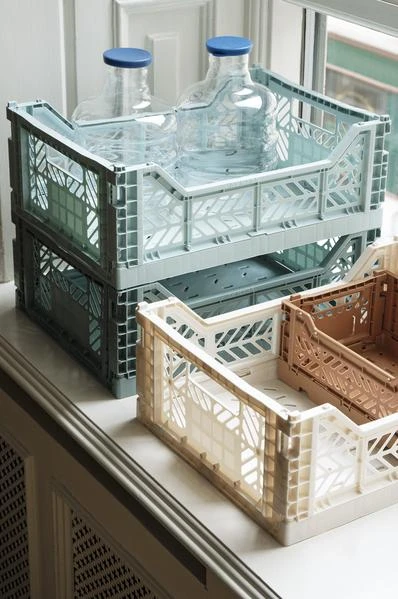 HAY Medium Coloured Crate In Arctic Blue 3 HAY Medium Coloured Crate In Arctic Blue