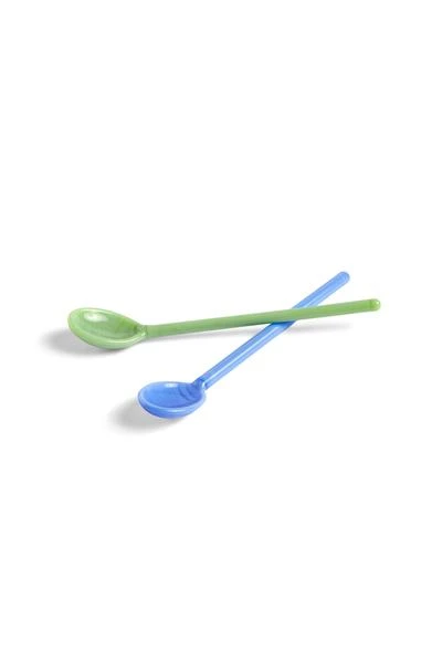HAY Glass Spoons Mono 2 Pcs Sky Blue Green 3 HAY Glass Spoons Mono 2 Pcs Sky Blue Green