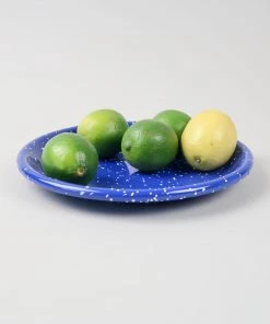 HAY Enamel Deep Plate Medium Speckle Blue 16 HAY Enamel Deep Plate Medium Speckle Blue