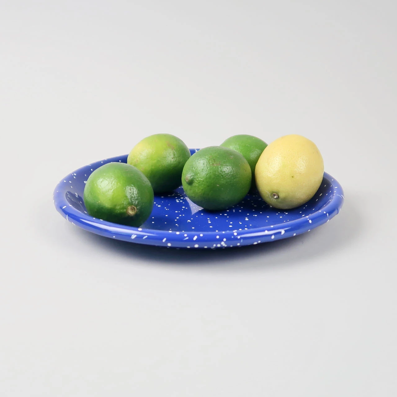 HAY Enamel Deep Plate Medium Speckle Blue 8 HAY Enamel Deep Plate Medium Speckle Blue