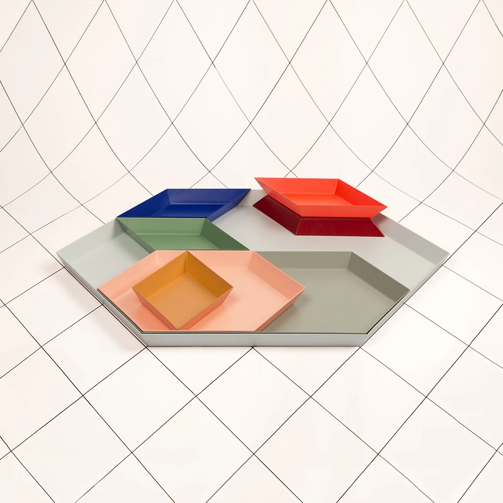 HAY Emerald Green Steel Kaleido S Tray 4 HAY Emerald Green Steel Kaleido S Tray