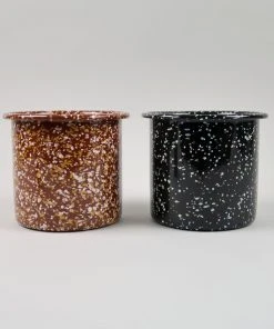 HAY Enamel Herb Pot - Sprinkle Black 15 HAY Enamel Herb Pot - Sprinkle Black