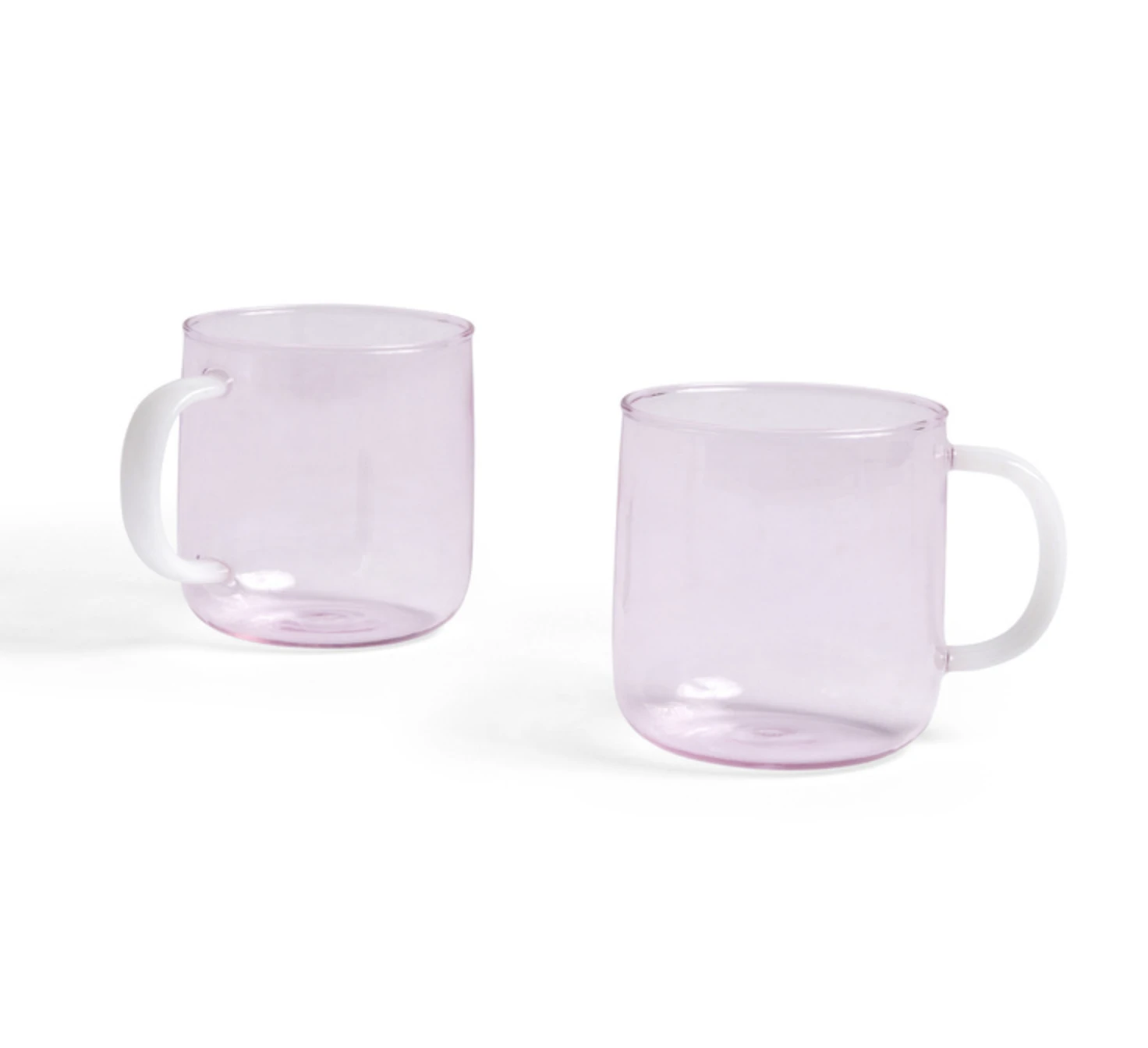 HAY Set of 2 Borosilicate Glass Mugs Pink 3 HAY Set of 2 Borosilicate Glass Mugs Pink