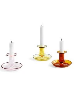 HAY Flare Candle Holder In Yellow