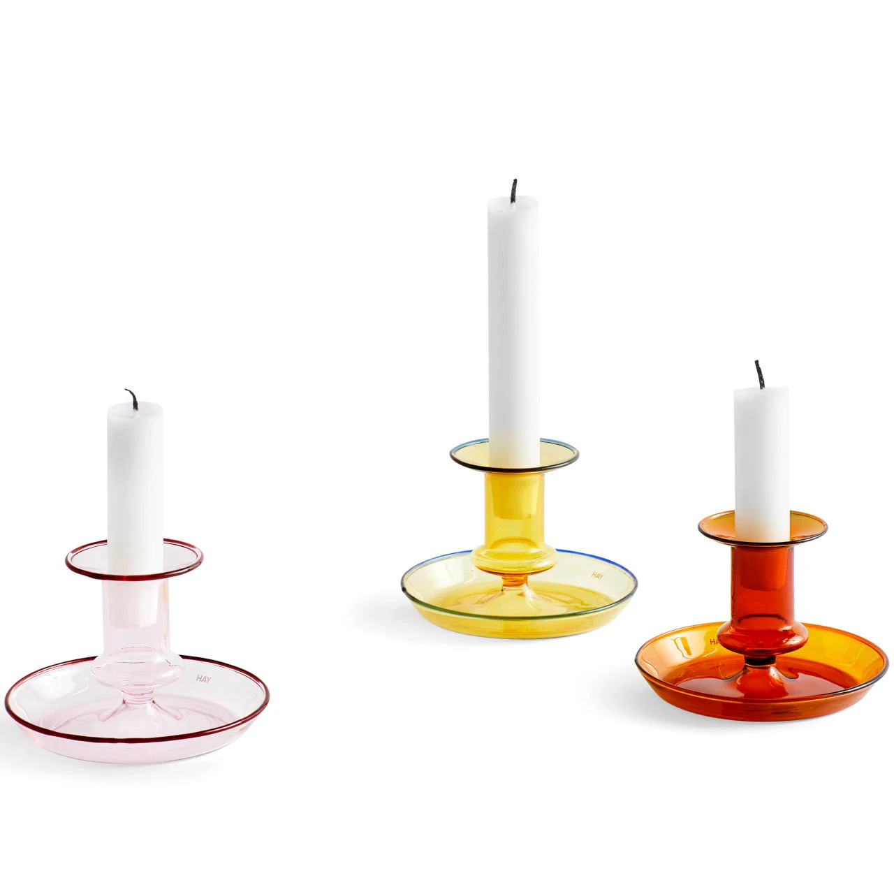 HAY Amber Flare Glass Candlestick 6 HAY Amber Flare Glass Candlestick