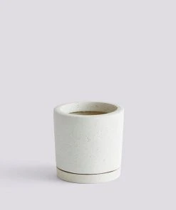 HAY - Flowerpot With Saucer M - White