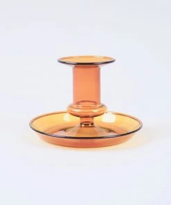 HAY Amber Flare Glass Candlestick 19 HAY Amber Flare Glass Candlestick