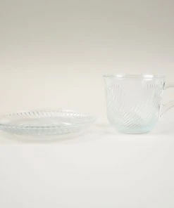 HAY Pirouette Glass Cup & Saucer Set of 2
