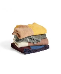 HAY Plaid Beige Et Marron Crinkle Striped