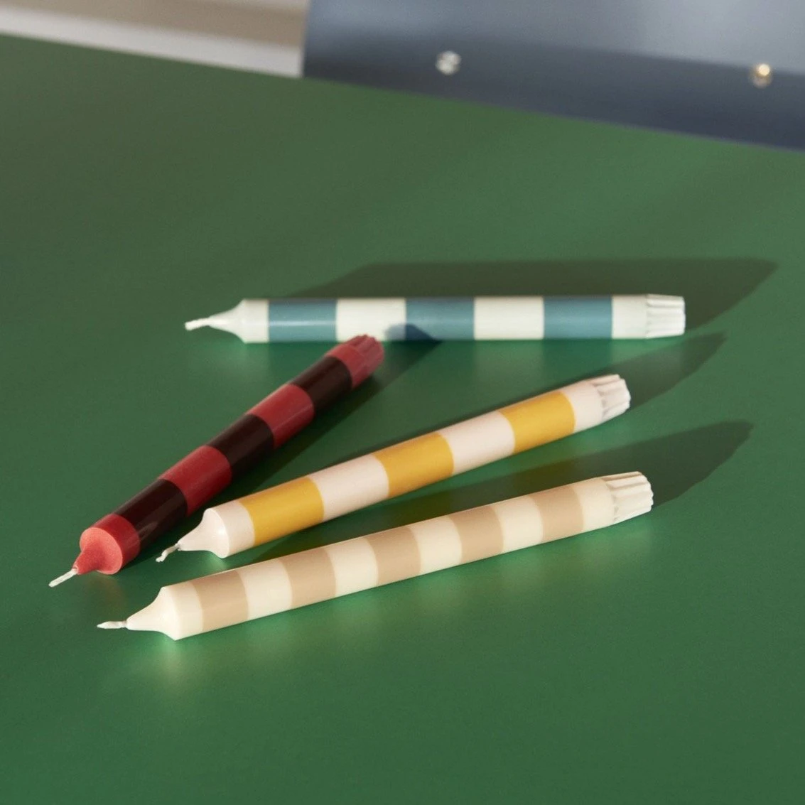 HAY Stripe Candle Set Of 4 Bright 3 HAY Stripe Candle Set Of 4 Bright