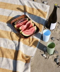 HAY 150 X 100cm Warm Yellow Frotté Stripe Bath Towel