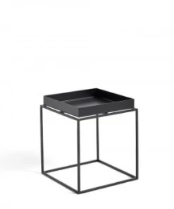 HAY Black Small Square Powder Coated Steel Tray Table