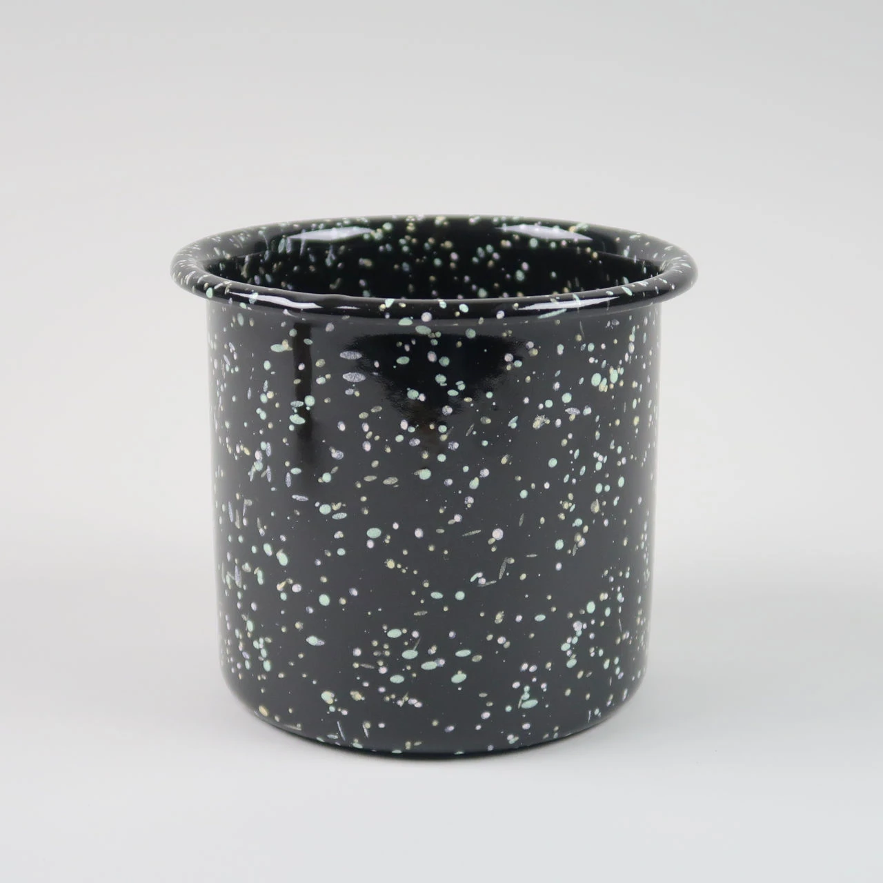 HAY Enamel Herb Pot - Sprinkle Black 4 HAY Enamel Herb Pot - Sprinkle Black