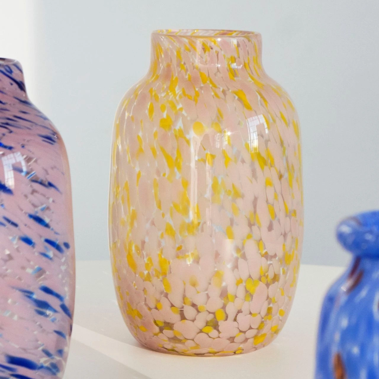HAY Hand Blown Splash Vase – Light Pink & Yellow – Large 10 HAY Hand Blown Splash Vase – Light Pink & Yellow – Large
