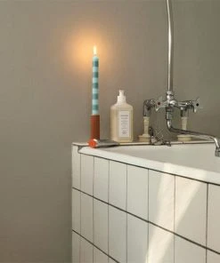 HAY Stripe Candle Steel Blue/Light Blue