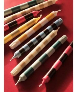 HAY Stripe Candle Blue/Bordeaux 7 HAY Stripe Candle Blue/Bordeaux