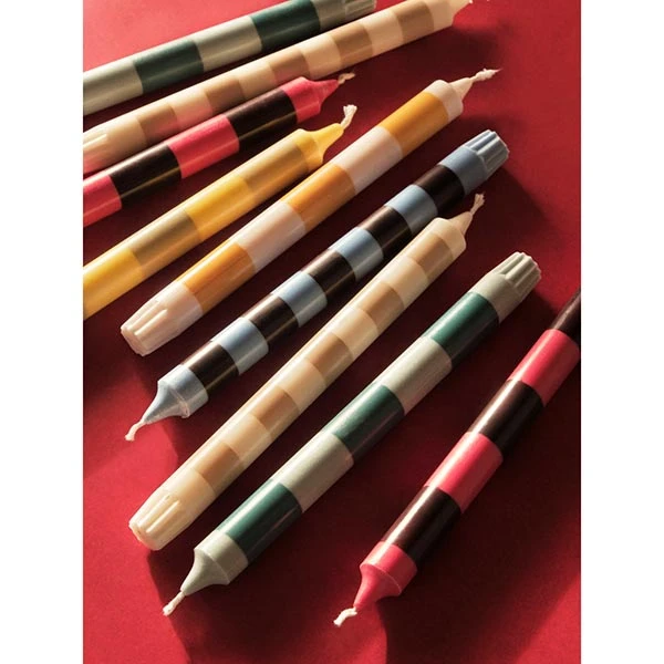HAY Stripe Candle Blue/Bordeaux 5 HAY Stripe Candle Blue/Bordeaux