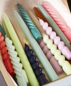 HAY Candle Spiral Tangerine, Light Blue and Light Grey Set of 6 7 HAY Candle Spiral Tangerine, Light Blue and Light Grey Set of 6