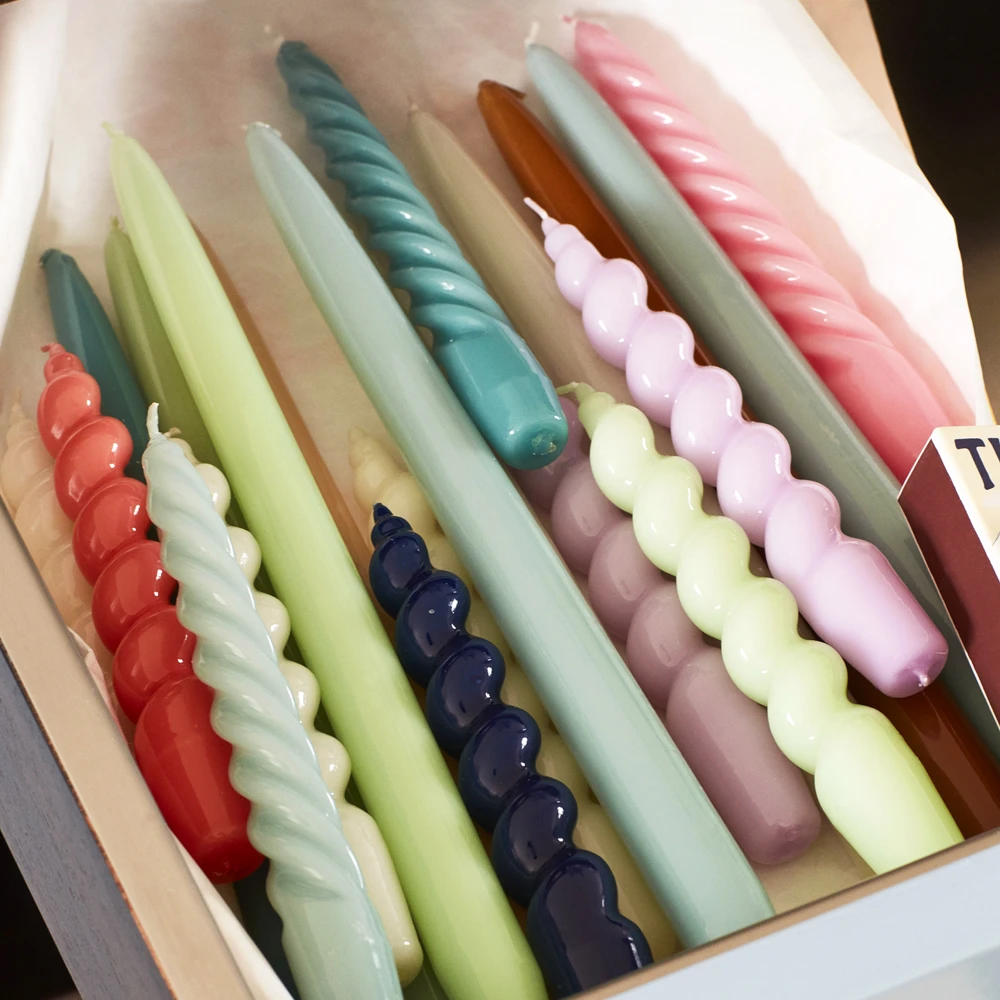 HAY Candle Spiral Tangerine, Light Blue and Light Grey Set of 6 5 HAY Candle Spiral Tangerine, Light Blue and Light Grey Set of 6