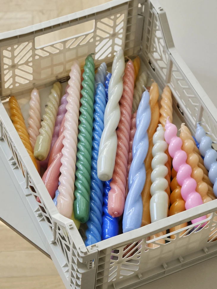 HAY Set 6 Candles Spiral Pink Peach Light Pink 5 HAY Set 6 Candles Spiral Pink Peach Light Pink