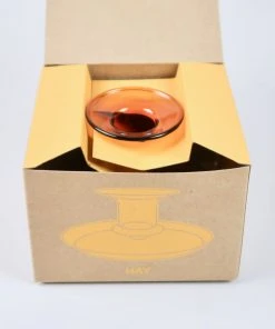 HAY Amber Flare Glass Candlestick 22 HAY Amber Flare Glass Candlestick