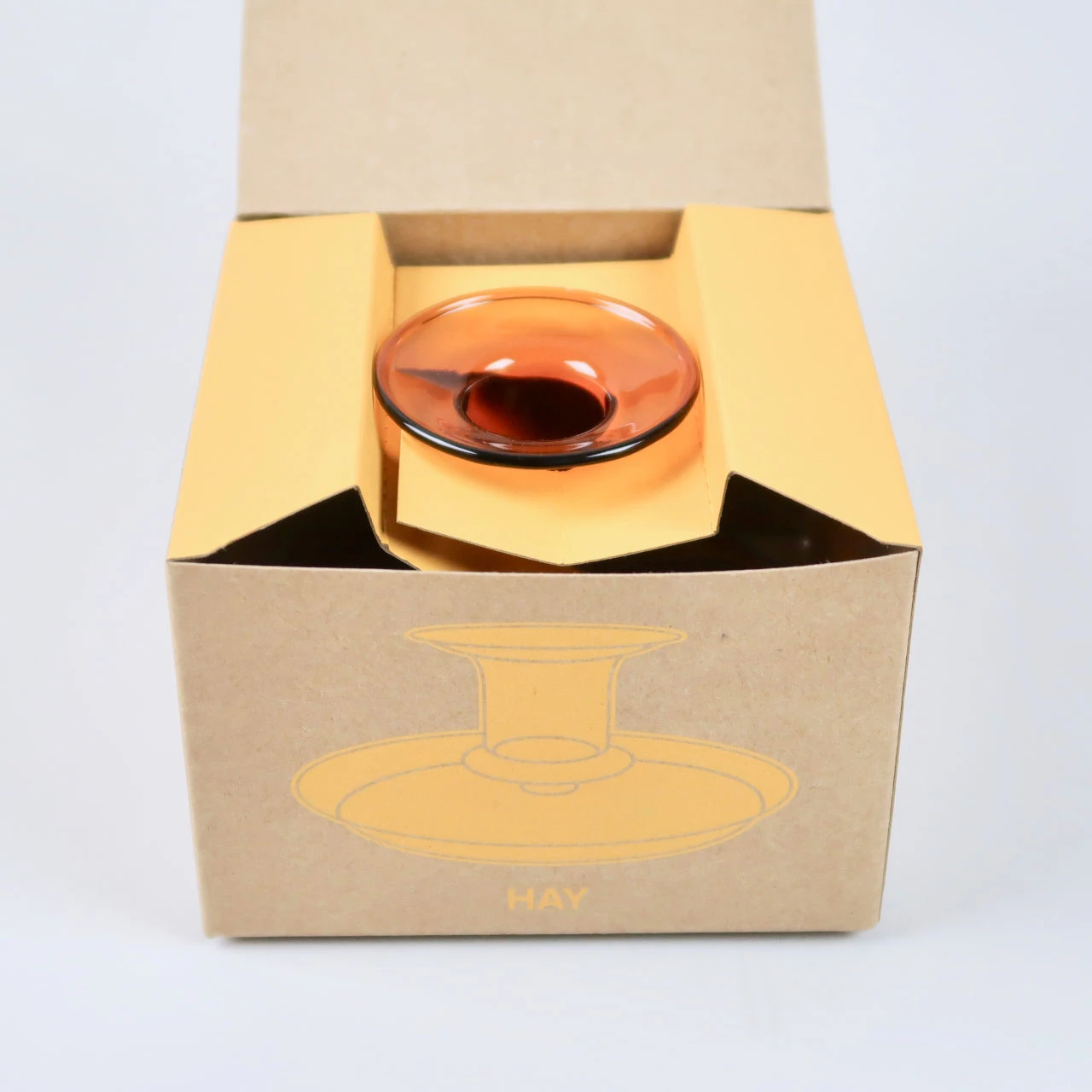 HAY Amber Flare Glass Candlestick 12 HAY Amber Flare Glass Candlestick