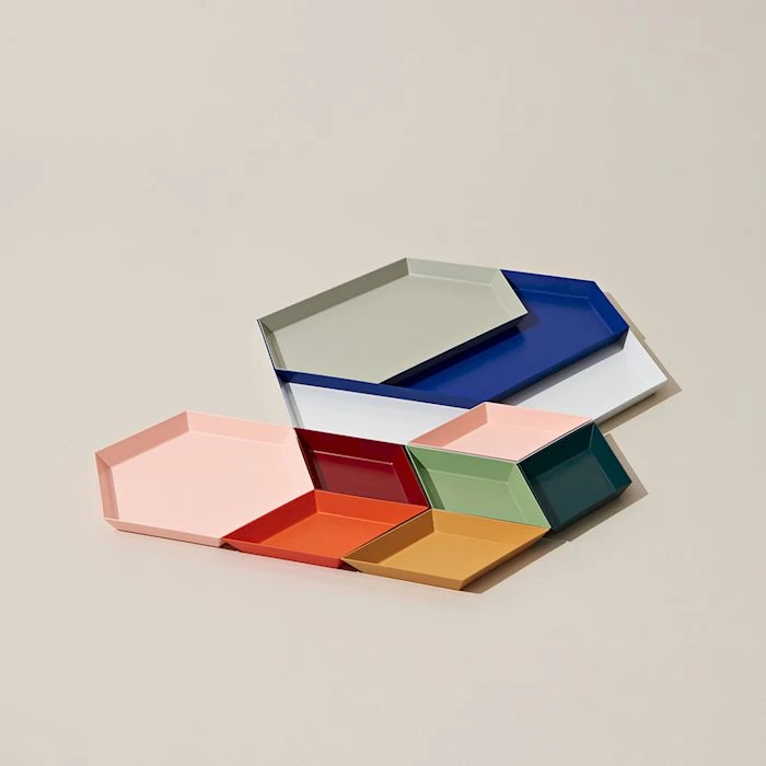 HAY White Steel Kaleido S Tray 4 HAY White Steel Kaleido S Tray