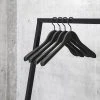 HAY Soft Coat Hanger / 4 Pcs Wide Black 1 HAY Soft Coat Hanger / 4 Pcs Wide Black