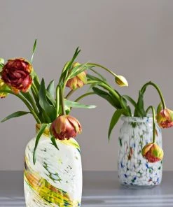 HAY Roll Neck White Dot Splash Vase