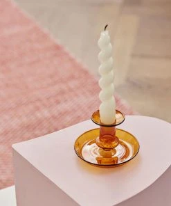 HAY Flare Candle Holder Amber S