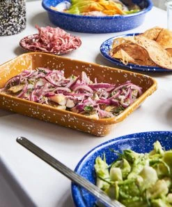 HAY Enamel Deep Plate Medium Speckle Blue 19 HAY Enamel Deep Plate Medium Speckle Blue