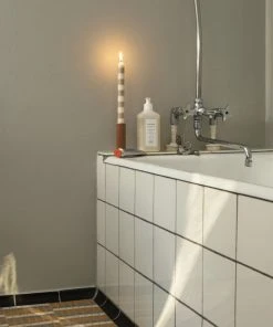 HAY Stripe Candle - Bordeaux and Dark Blue