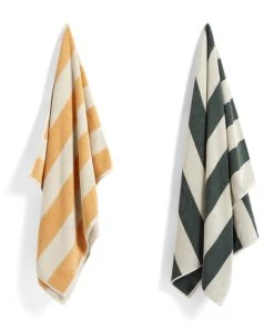 HAY 150 X 100cm Dark Green Frotté Stripe Bath Towel