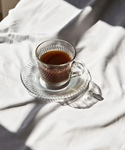 HAY Pirouette Glass Cup & Saucer Set of 2