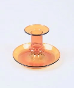 HAY Amber Flare Glass Candlestick 20 HAY Amber Flare Glass Candlestick