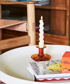 HAY Amber Flare Glass Candlestick 15 HAY Amber Flare Glass Candlestick