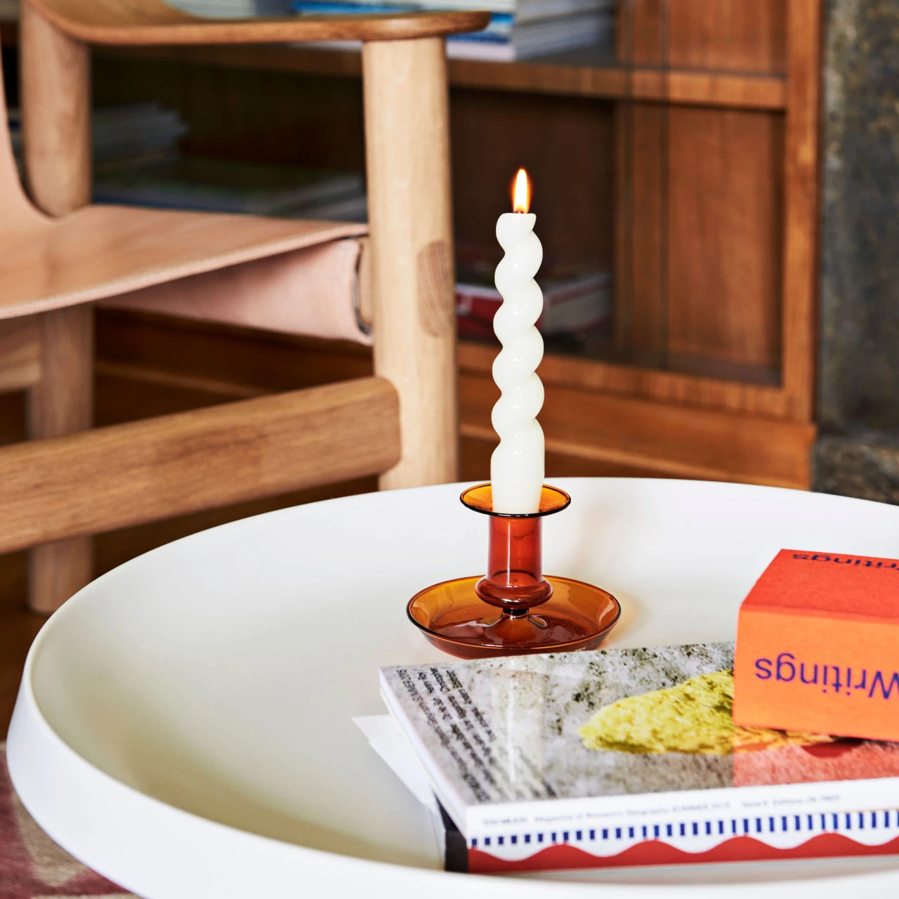 HAY Amber Flare Glass Candlestick 5 HAY Amber Flare Glass Candlestick