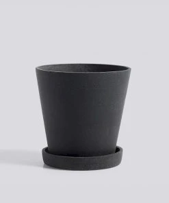 HAY Flowerpot with Saucer Medium Black