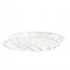 HAY Set of 2 Glass Striped Saucers Clear White