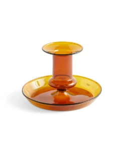 HAY Flare Amber Glass Candle Holder