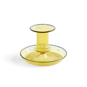 HAY Flare Yellow Glass Candle Holder 3 HAY Flare Yellow Glass Candle Holder