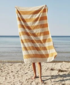 HAY 150 X 100cm Warm Yellow Frotté Stripe Bath Towel